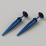 Stainless Steel Ear Taper Stretcher, Cone Gauge Earrings for Woman Men, Blue, 36.5x7mm(EJEW-WH0014-31A-BL)