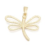Rack Plating Alloy Big Pendants, Dragonfly Charms, Cadmium Free & Lead Free, Matte Gold Color, 56x66.5x3.5mm, Hole: 11.5x5mm(PALLOY-N179-78MG)