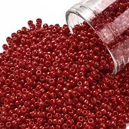 TOHO Round Seed Beads, Japanese Seed Beads, (45A) Opaque Cherry, 11/0, 2.2mm, Hole: 0.8mm, about 5555pcs/50g(SEED-XTR11-0045A)