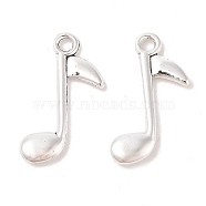 Tibetan Style Zinc Alloy Pendants, Lead Free & Cadmium Free, Musical Note, Antique Silver, 24x15x2mm, Hole: 2mm, about 625pcs/500g(TIBEP-R334-108AS-RS)