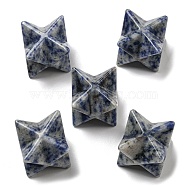 Natural Blue Spot Jasper Beads, No Hole/Undrilled, Merkaba Star, 25x25x25mm(G-A206-01B-57)