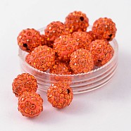 Polymer Clay Rhinestone Beads, Grade A, Round, PP15, Hyacinth, 10mm, Hole: 1.8~2mm, 6 Rows Rhinestone, PP15(2.1~2.2mm)(RB-C1438-10mm-A20)