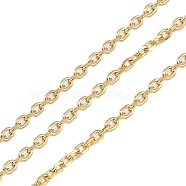 Ion Plating(IP) 304 Stainless Steel Link Chains, with Spool, Soldered, Real 18K Gold Plated, 4x2.5x0.5mm, about 32.81 Feet(10m)/Roll(CHS-A011-10G)