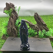 Natural Sodalite Carved Healing Virgin Mary Figurines, Reiki Energy Stone Display Decorations, 100mm(PW-WG30485-07)