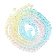 Transparent Glass Beads Strands, Faceted(32 Facets), Round, Light Sky Blue, 4~4.5mm, Hole: 1mm, about 90~95pcs/strand, 13.98''(35.5cm), 2 Strands/set(GLAA-YW0001-59A)