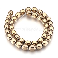 Electroplate Non-magnetic Synthetic Hematite Bead Strands, Polished, Cuboid, Antique Bronze Plated, 10~10.5x7~8mm, Hole: 1mm, about 39~40pcs/strand, 15.7 inch(40cm)(G-I208-14-H)