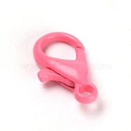 Baking Painted Alloy Lobster Claw Clasps, Hot Pink, 12x6.5x3.5mm, Hole: 1.4mm, about 20pcs/bag(PALLOY-TAC0001-03B)
