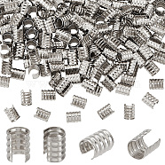 AHADERMAKER 200Pcs Iron Folding Crimp Ends, Column, Platinum, 7x5mm, Inner Diameter: 4.5mm(IFIN-GA0001-50A)
