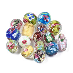 Handmade Lampwork Beads, Mixed Shapes, Mixed Color, 10.5~18.5x9.5~14mm, Hole: 1.6~2mm, about 24pcs/bag(LAMP-N029-001)