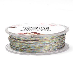 Polyester Metallic Thread, Colorful, 1mm, about 32.8 yards(30m)/roll(OCOR-G006-02-1.0mm-50)