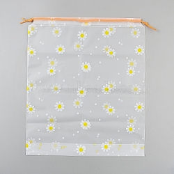 Flower Printed EVA Packing Pouches, Drawstring Bags, Rectangle, Yellow, 35x30x0.01~0.3cm(ABAG-WH20010-21A)