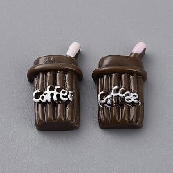 Opaque Cartoon Resin Drink Cabochons, Coffee, Coconut Brown, 27x16x9mm(RESI-CJC0020-23)