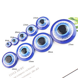 Resin Craft Eye, Doll Making Accessories, Flat Round, Dark Blue, 14x4.5mm(DIY-CJC0001-34E)