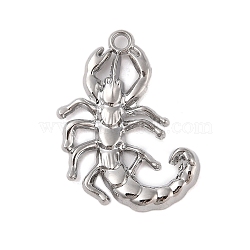 Tibetan Style Alloy Pendants, Platinum, Scorpion, 39x27x4mm, Hole: 3mm(FIND-Z053-03P-09)