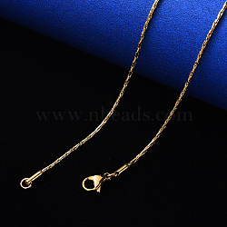 PVD Vacuum Plating 304 Stainless Steel Boston Link Chain Necklace, with Lobster Claw Clasp, Real 18K Gold Plated, 19.68 inch(50cm)x0.9mm(NJEW-S420-005B-G)