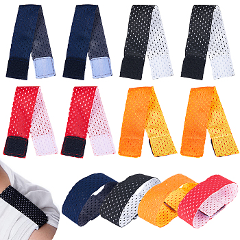 8Pcs 4 Colors Cloth Jersey Sleeve Bands, Soccer Softball Sleeve Ties, Mixed Color, 190x25x1mm, 2pcs/color