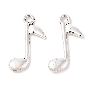 Tibetan Style Zinc Alloy Pendants, Lead Free & Cadmium Free, Musical Note, Antique Silver, 24x15x2mm, Hole: 2mm, about 625pcs/500g