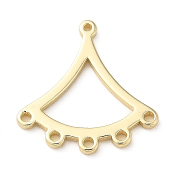 Brass Chandelier Component Links, Connector, Golden, Fan, 16x16x1mm, Hole: 1mm