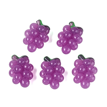 Imitation Jelly Effect Acrylic Beads, Grape, Dark Orchid, 30x21x14mm, Hole: 3mm