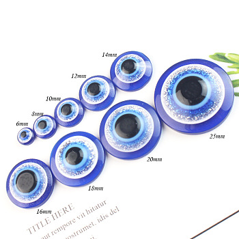 Resin Craft Eye, Doll Making Accessories, Flat Round, Dark Blue, 14x4.5mm
