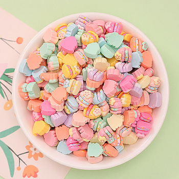 Opaque Resin Imitation Food Decoden Cabochons, Cake, Mixed Color, 11.5x10x6mm