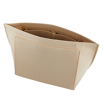 Felt Bag Organizer Insert, Makeup Storage Bags, Rectangle, Wheat, 245x440x24mm