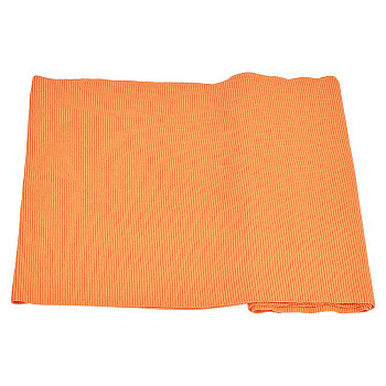 Cotton Ribbing Fabric for Cuffs, Waistbands Neckline Collar Trim, Dark Orange, 650x235x1mm