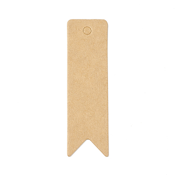100Pcs Blank Kraft Paper Gift Tags, Swallow Tail, BurlyWood, 6.95x2x0.05cm, Hole: 4mm