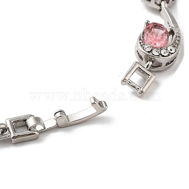 Platinum Alloy Teardrop Link Chain Bracelets(BJEW-A005-01D)-3