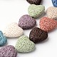 Brins de perles de pierre de lave synthétique coeur teint(G-F259-06)-1