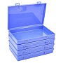 Blue Violet Rectangle Plastic Beads Containers(CON-GA0001-06)