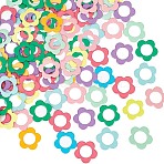 Alloy Knitting Stitch Marker Rings, Flower, Mixed Color, 1.65x1.7x0.1cm, Inner Diameter: 9.5mm, 60pcs/box(FIND-GF0004-75)