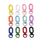 Spray Painted Alloy Swivel Clasps, Oval Ring, Mixed Color, 39x15.5x7mm, Hole: 10.5mm, inner diameter: 16.5x8mm(PALLOY-K257-09)