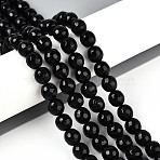 Natural Agate(Dyed & Heated) Beads Strands, Faceted Round, Black, 8mm, Hole: 1mm, about 46~48pcs/strand, 14.37~14.96''(36.5~38cm)(G-T139-8mm-88A)