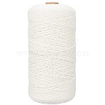 Macrame Cotton Cord, Twisted Cotton Rope, for Wall Hanging, Plant Hangers, Crafts and Wedding Decorations, Creamy White, 2mm, about 218.72 yards(200m)/roll(OCOR-CY0004-17)