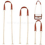 3Pcs 3 Styles PU Leather Bag Straps, with Zinc Alloy Chain & T-Bar Clasps, Saddle Brown, 620~1212x27x9mm, 1pc/style(FIND-WR0009-99A)