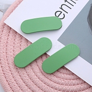 Frosted Plastic Snap Hair Clips, with Metal Clip, for Women and Girls, Rounded Rectangle, Medium Sea Green, 56x20mm(OHAR-PW0001-445F)