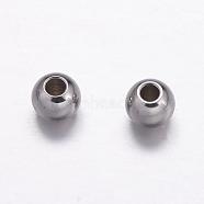 304 Stainless Steel Spacer Beads, Rondelle, Stainless Steel Color, Hole: 1.8mm, 4x3mm(STAS-K146-058-C)
