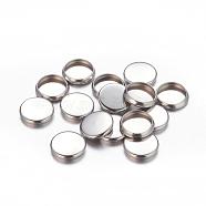 Flat Round 304 Stainless Steel Plain Edge Bezel Cups, Cabochon Settings, Stainless Steel Color, 10x1.5mm(STAS-S028-27)