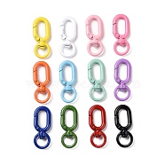 Spray Painted Alloy Swivel Clasps, Oval Ring, Mixed Color, 39x15.5x7mm, Hole: 10.5mm, inner diameter: 16.5x8mm(PALLOY-K257-09)