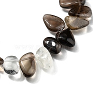 Natural Smoky Quartz Beads Strands, Top Drilled Beads, Tumbled Stone, Teardrop, 9~20x7~15x5~8mm, Hole: 1mm, about 43~45pcs/strand, 15.35 inch(39cm)(G-I292-01)