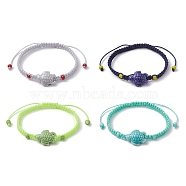 4Pcs 4 Color Porcelain Tortoise Braided Bead Bracelets Set, Nylon Adjustable Stackable Bracelets, Mixed Color, Inner Diameter: 2~2-7/8 inch(5~7.3cm), 1Pc/color(BJEW-JB10058)
