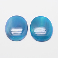 Dyed Oval Natural Blue Agate Cabochons, 18x13x6mm(G-K020-18x13mm-08)