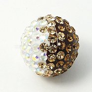 Austrian Crystal Beads, with Resin Inside, Round, 225_Smoky Quartz, 8mm, Hole: 1mm(X-SWARJ-C195-8mm-04)
