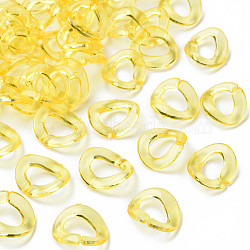 Transparent Acrylic Linking Rings, Quick Link Connectors, for Cable Chains Making, Twisted Oval, Yellow, 19x16.5x2.5mm, Inner Diameter: 7x11mm, about 1060pcs/500g(MACR-S373-99-B09)