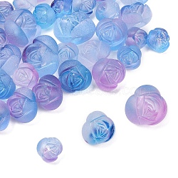 50G Plastic Beads, Frosted, Rose, Mauve, 11.5~19x12~20.5x10~15mm, Hole: 3~5mm(KY-YW0002-23A)