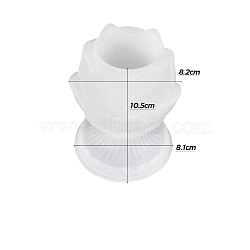 Lotus Silicone Candle Holder Molds, For Candle Making, White, 8.2x10.6cm(PW-WG80145-02)