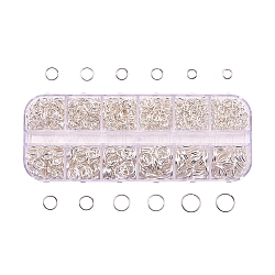 1 Box Iron Jump Rings, Open Jump Rings, Silver Color Plated, 18~21 Gauge, 4~10x0.7~1mm, Inner Diameter: about 2.6mm/3.6mm/4.6mm/5.6mm/6.6mm/8.6mm, about 58g/box(IFIN-X0005-S-B)