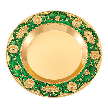 1Pc Iron Flat Round Display Panel for Fragrance Activity, Green, 20x1cm, Inner Diameter: 11.1cm