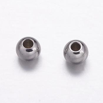 304 Stainless Steel Spacer Beads, Rondelle, Stainless Steel Color, Hole: 1.8mm, 4x3mm